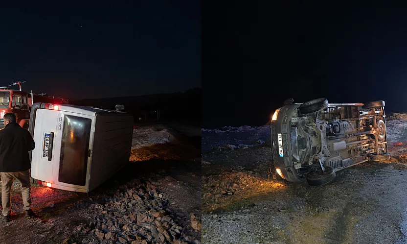 Malatya'da Mucize Kurtuluş! Devrilen Minibüsten Sağ Çıktılar