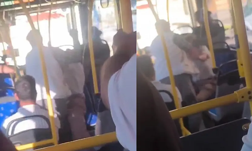 Malatya'da Yaşlı Amcalar Otobüste Yumruklarla Birbirine Girdi!