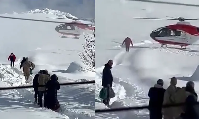 Pütürge'de Kar Esareti Hava Ambulansıyla Aşıldı